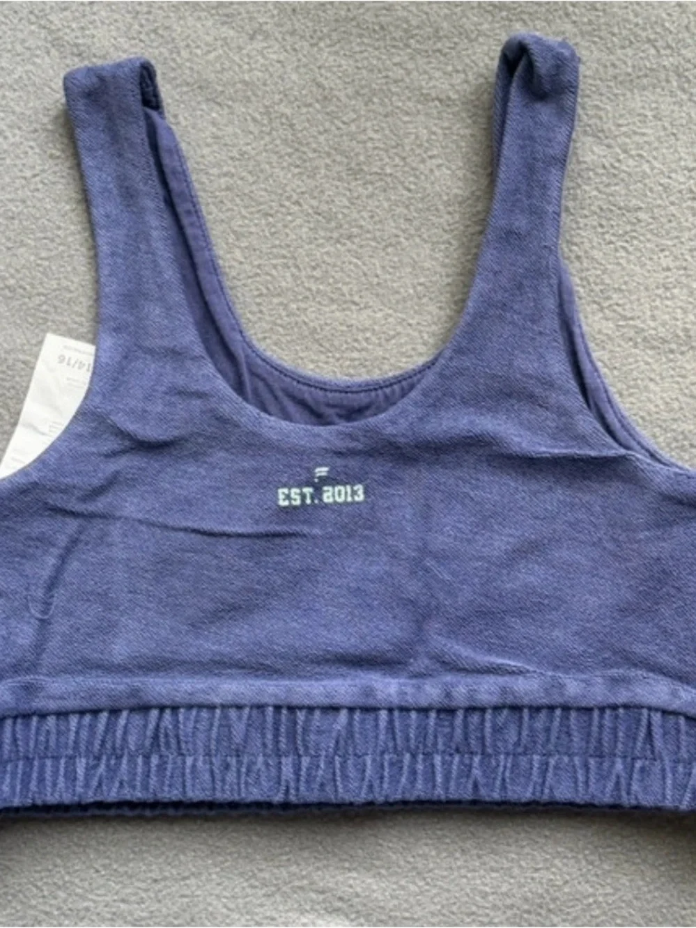 Girls NWT Yitty by Fabletics Mini Nala Fleece Bra XL 14/16 Deep Cobalt Blue